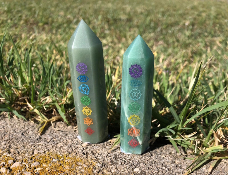 Punta generador Cuarzo Verde aventurina Chakras
